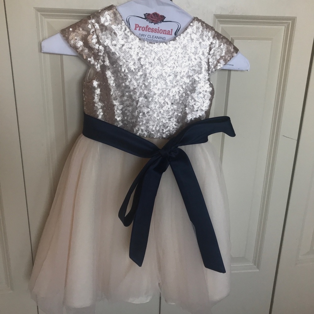 JJ House gold sequence and tulle dress